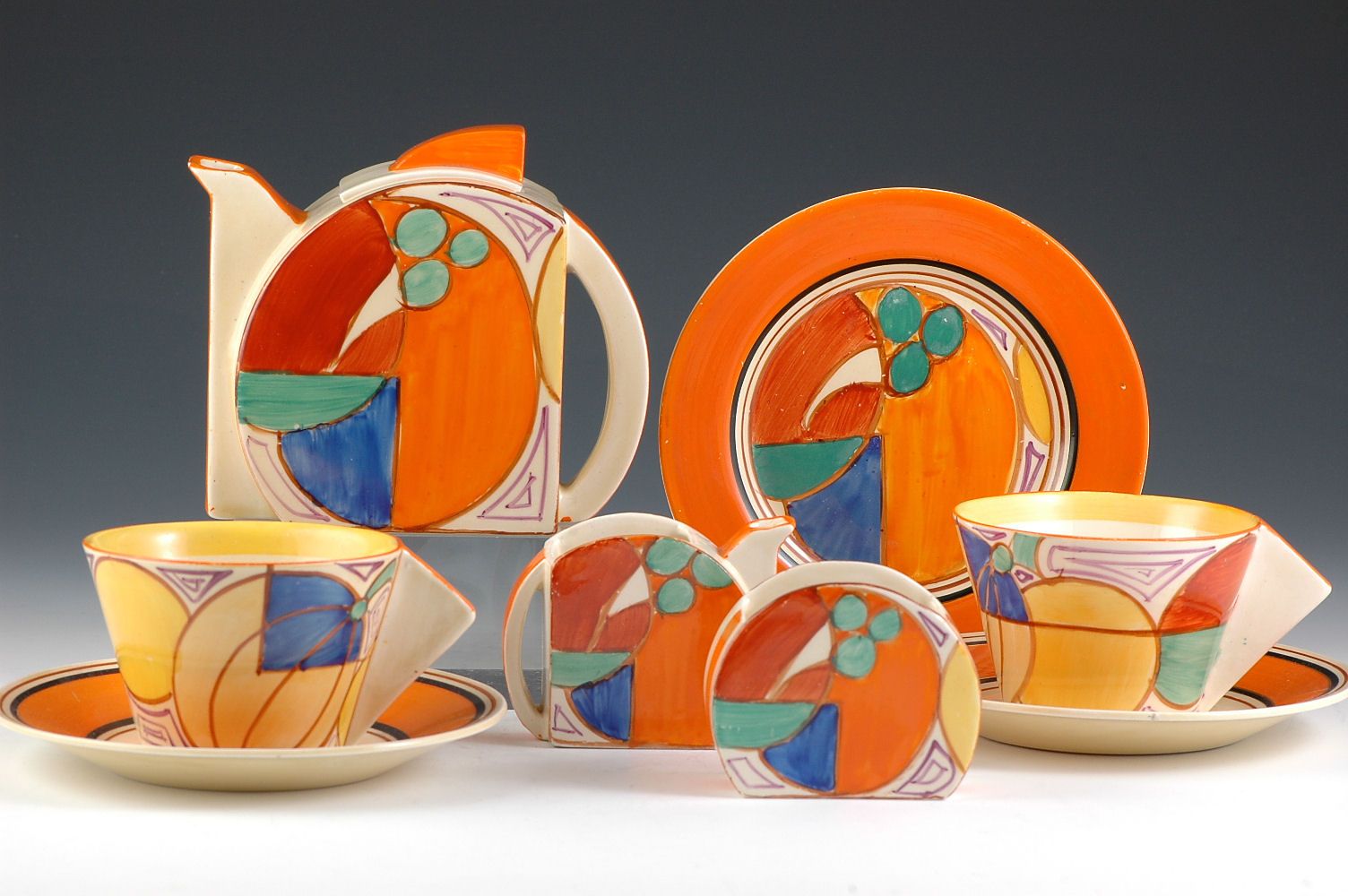 Stamford Shape, Early Morning Teaset Melon Pattern (1930) - Clarice Cliff Tablo kanvas tablo