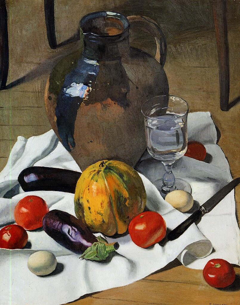 Still Life with Large Earthenware Jug (1923) - Félix Vallotton Tablo