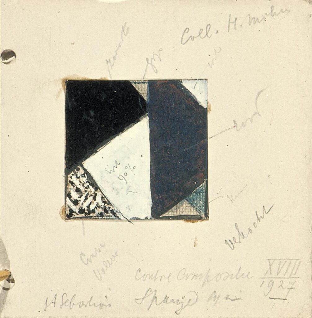Studie voor Contra compositie XVIII - Theo van Doesburg Tablo