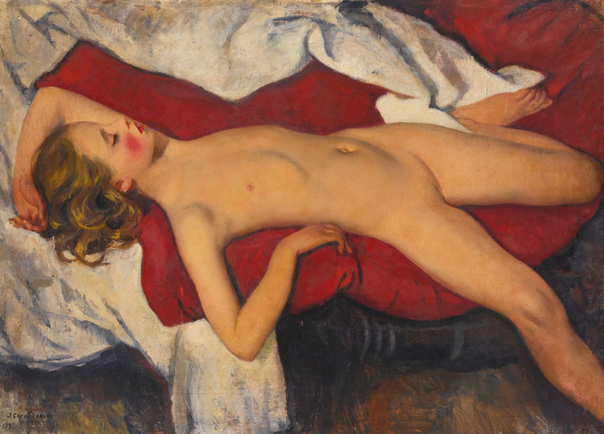 Study of a Sleeping Girl (1923) - Zinaida Serebriakova Tablo kanvas tablo