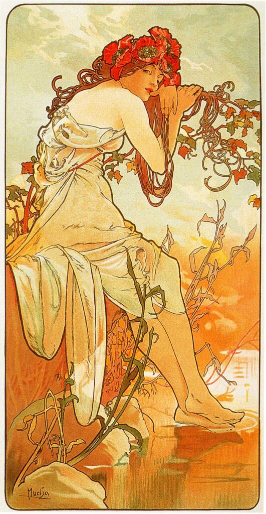 Summer (1896) – Alphonse Mucha Tablo