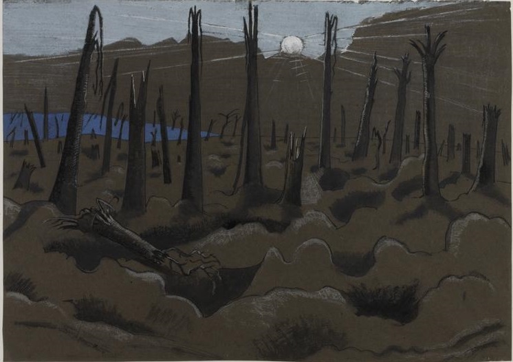 Sunrise, Inverness Copse (1918) – Paul Nash Tablo