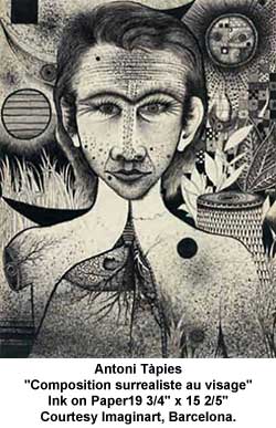 Surrealist Composition with Face – Antoni Tàpies Tablo
