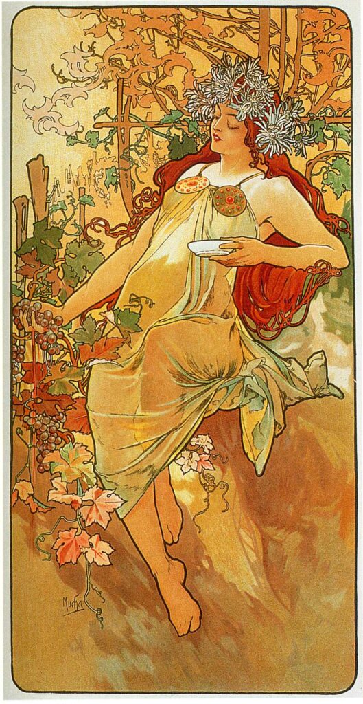 The Autumn (1896) – Alphonse Mucha Tablo