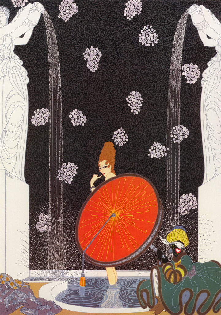 The Bath of the Marquise - Erté Tablo