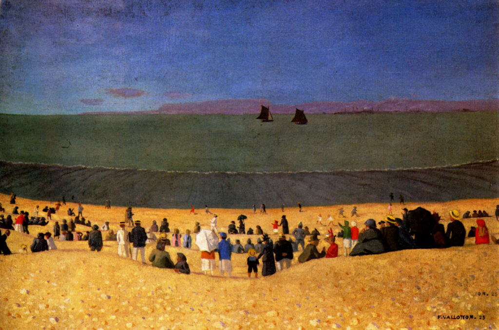 The Beach at Honfleur or Beach with Multitude of Figures (1919) - Félix Vallotton Tablo