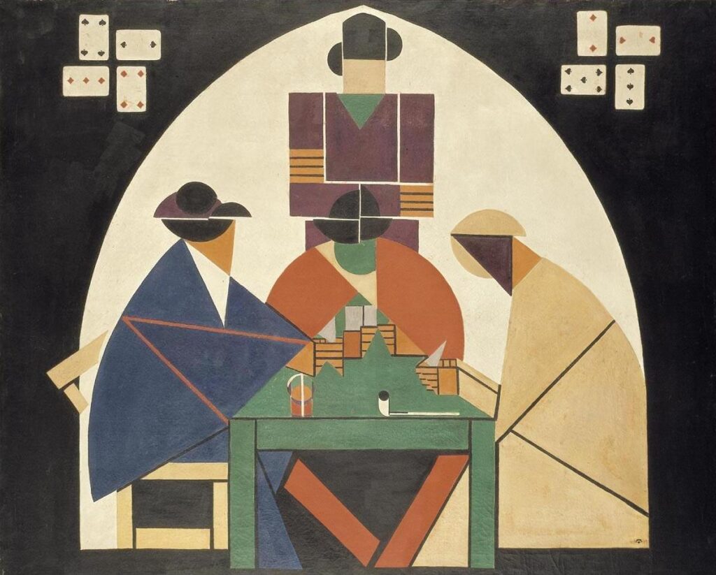 The Card Players (1916) - Theo van Doesburg Tablo