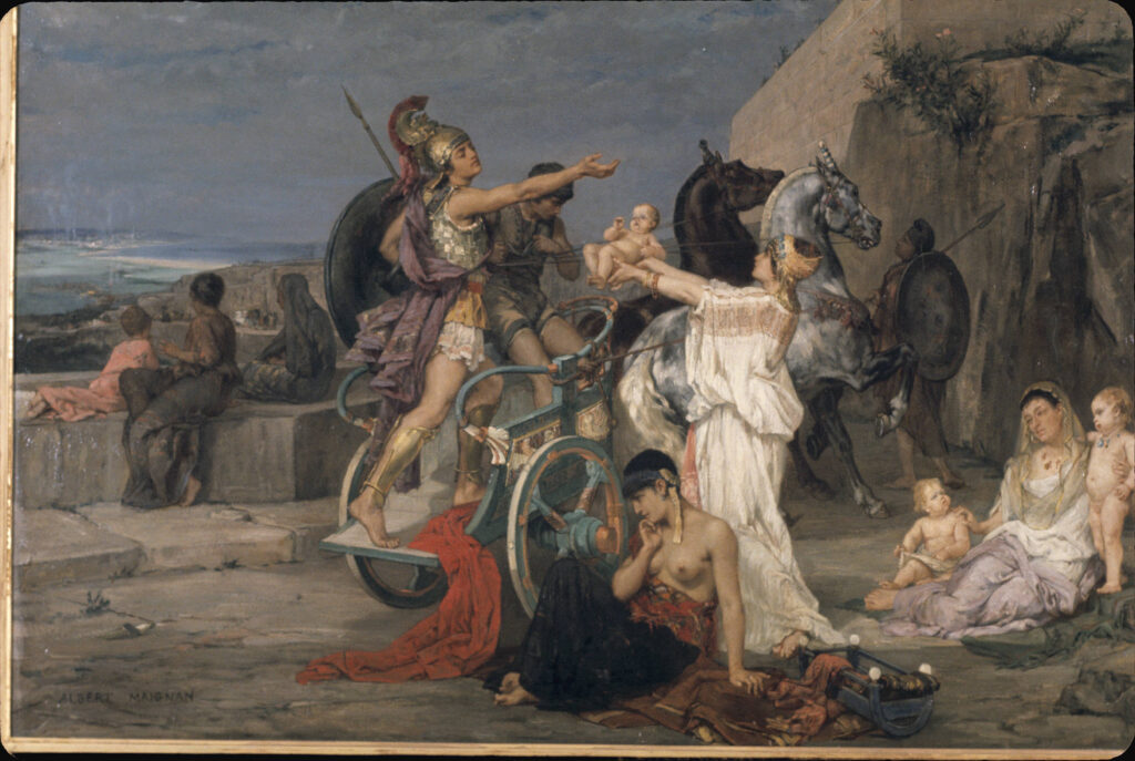 The Departure of Hektor - Albert Maignan Tablo
