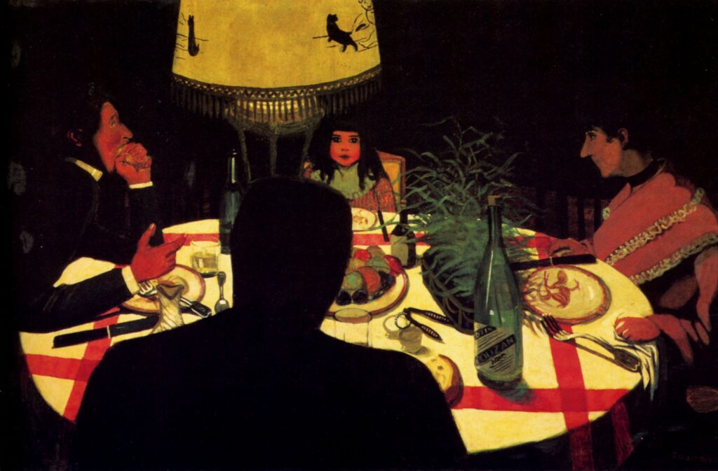 The Dinner, effect of lamp (1899) - Félix Vallotton Tablo