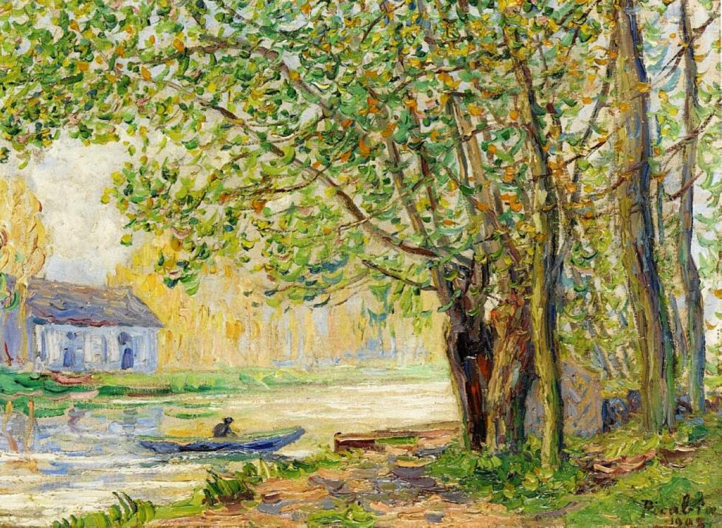 The Effect of Sun on the Banks of the Loing (1905) - Francis Picabia Tablo