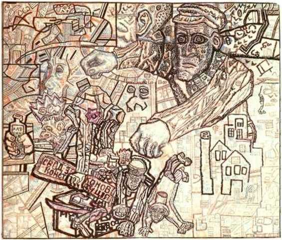 The February Revolution (1924) – Pavel Filonov Tablo