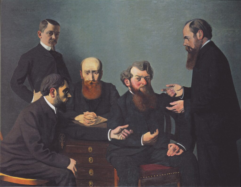The Five Painters Bonnard, Vuillard, Roussel, Cottet and Vallotton (1902) - Félix Vallotton Tablo