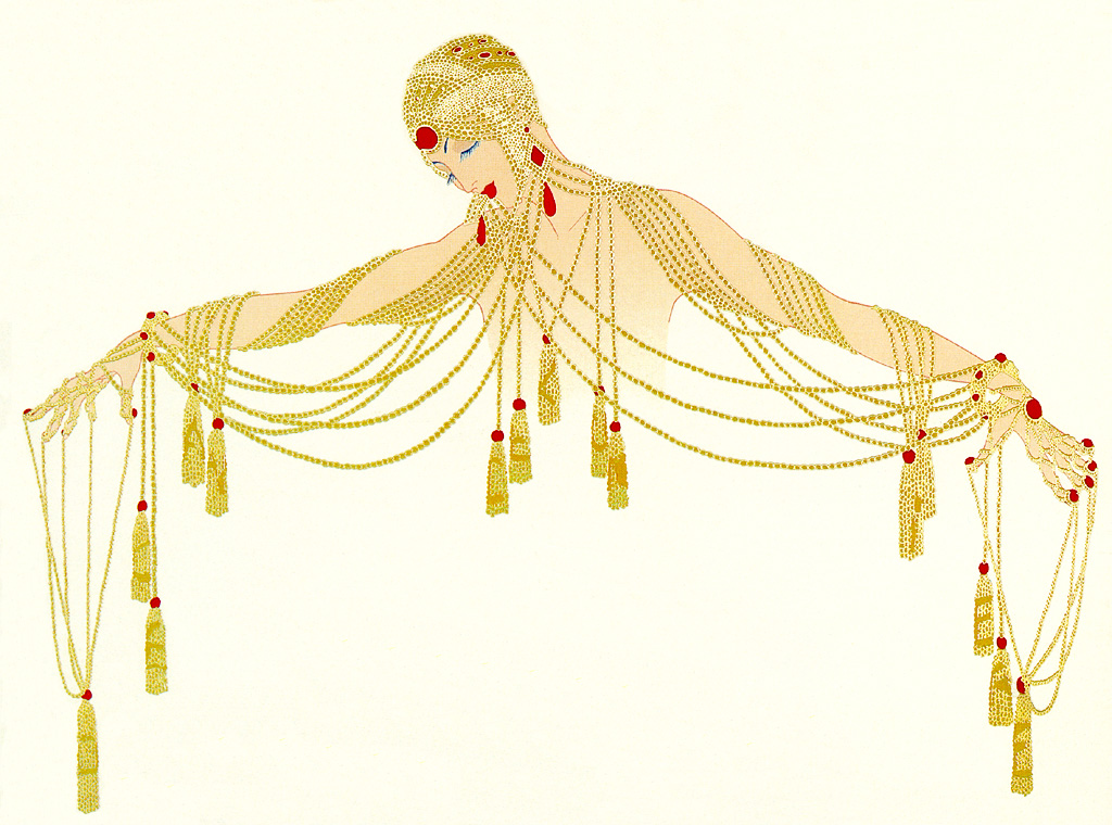 The Golden Pearls – Erté Tablo