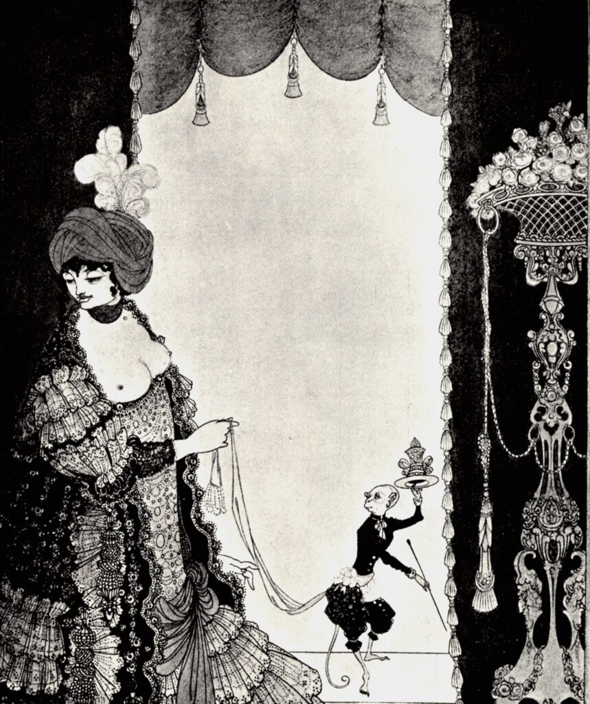 The Lady with the Monkey (1898) - Aubrey Beardsley Tablo