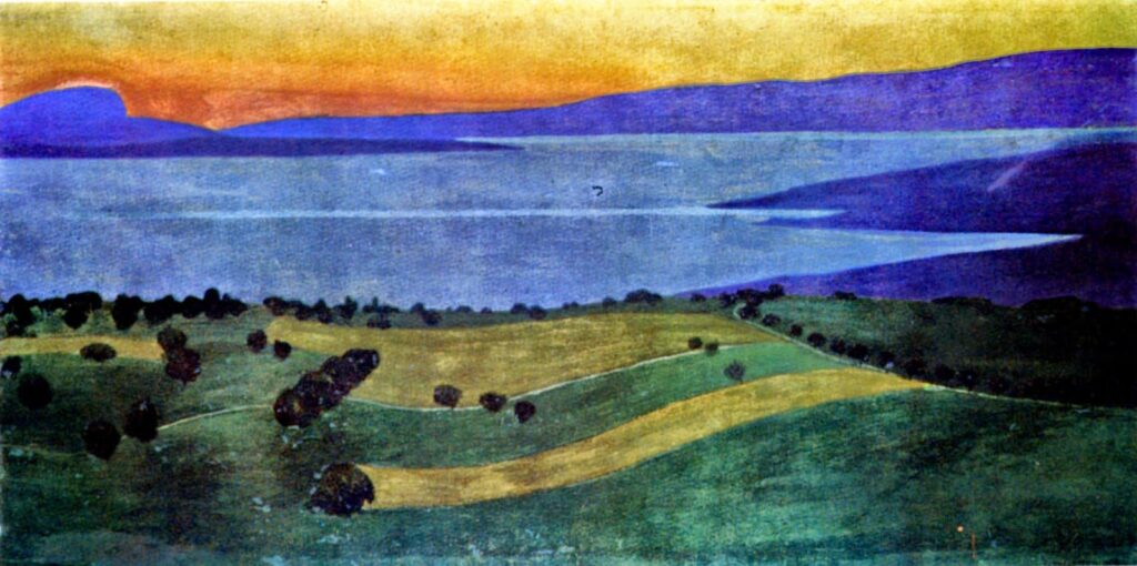 The Lake Leman, effect of the evening (1900) - Félix Vallotton Tablo