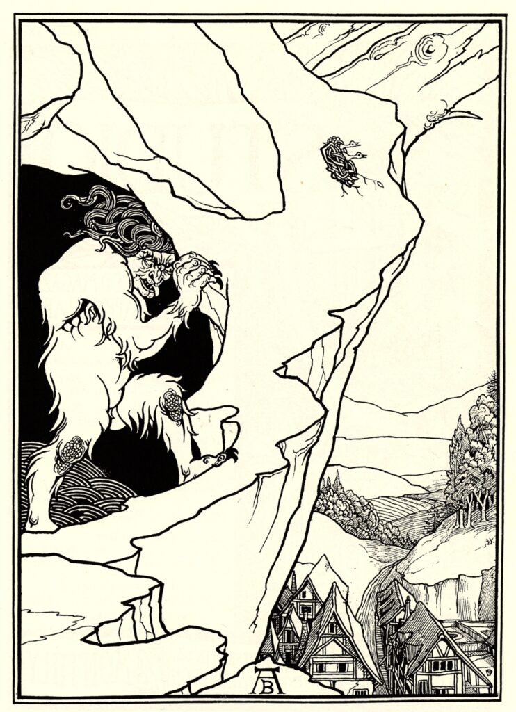 The Landslip - Aubrey Beardsley Tablo