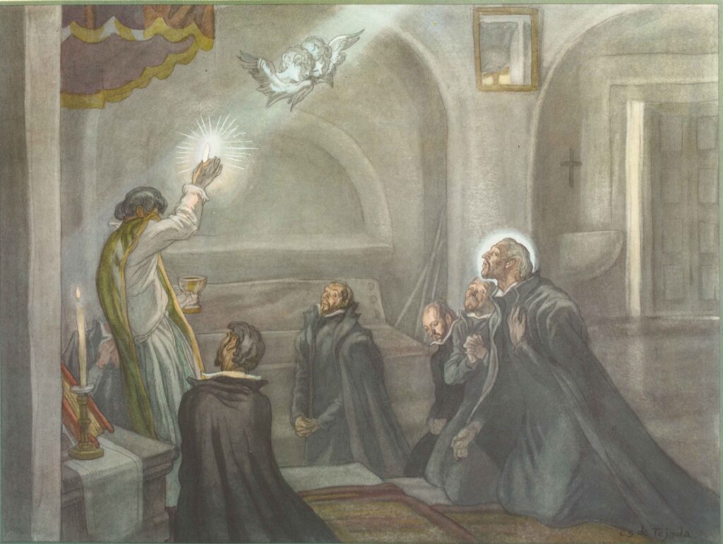 The Life of St. Ignatius Loyola. Plate 5. Ignatius and the first companions take vows at Montmatre 1 - Carlos Sáenz de Tejada Tablo