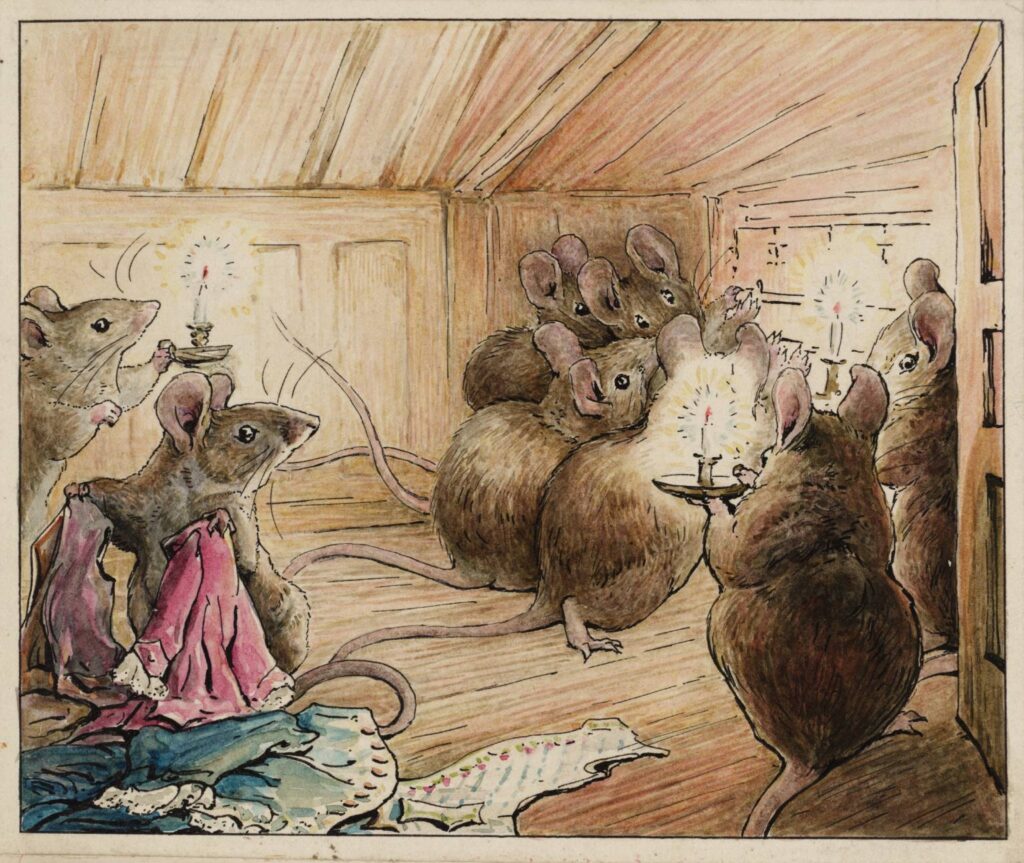 The Mice Hear Simpkin Outside (1902) – Beatrix Potter Tablo