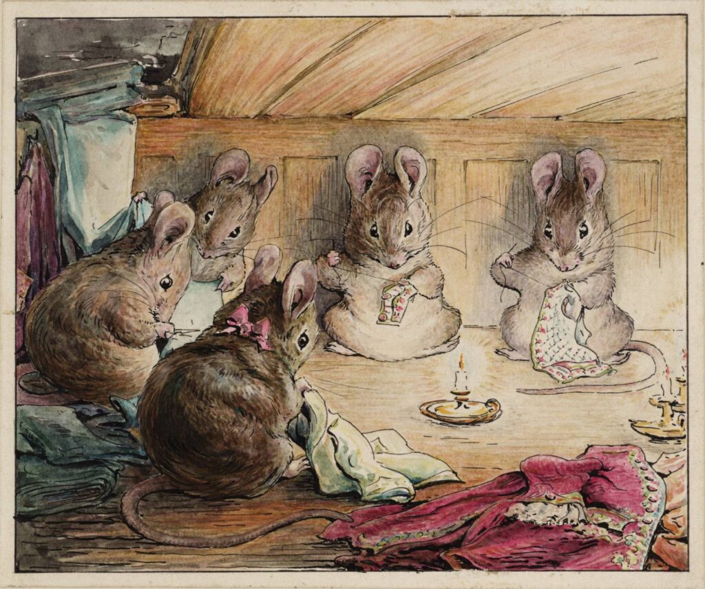 The Mice Sewing the Mayor’s Coat (1902) - Beatrix Potter Tablo