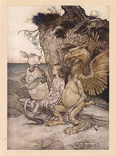 The Mock Turtle drew a long breath and said, ‘That’s very curious’ – Arthur Rackham Tablo
