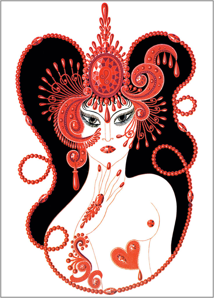 The Precious Stones, Ruby – Erté Tablo