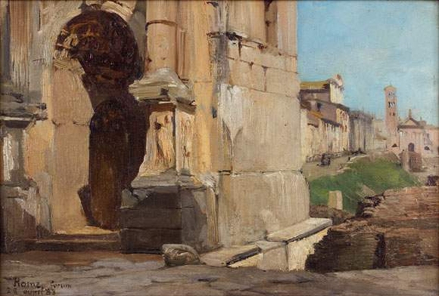 The Roman Forum and the Arch of Triumph by Septimius Severus (1883) – Albert Maignan Tablo