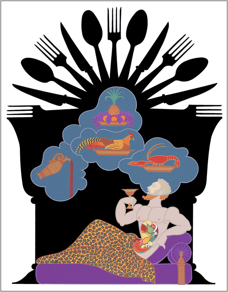 The Seven Deadly Sins, Gluttony - Erté Tablo
