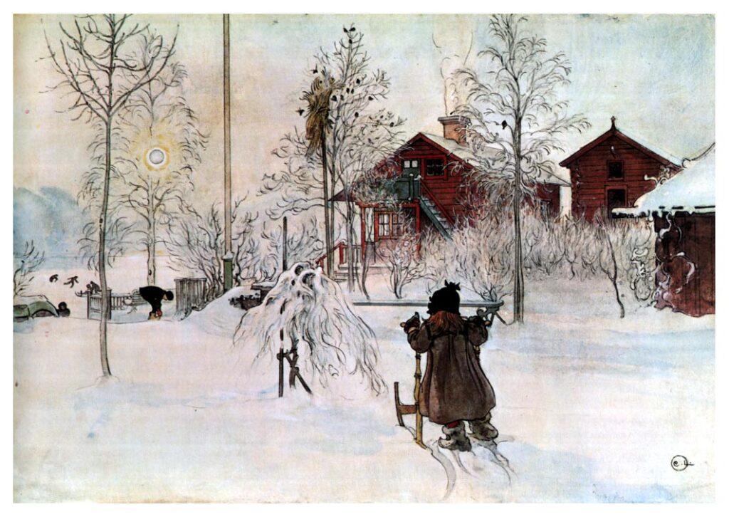 The Yard and Wash House (1895) - Carl Larsson Tablo