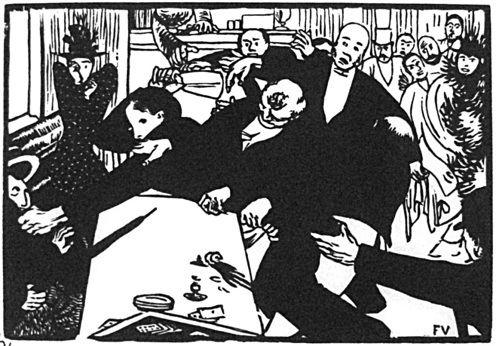The brawl at the scene or cafe (1892) - Félix Vallotton Tablo
