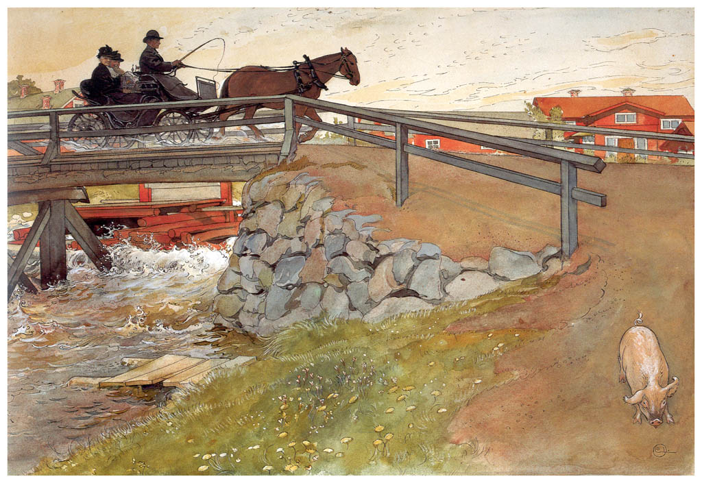 The bridge (1896) – Carl Larsson Tablo