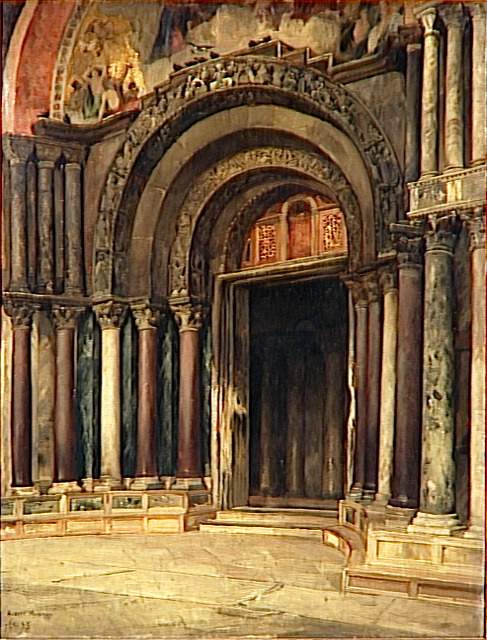 The central portal of St. Mark of Venice (1875) – Albert Maignan Tablo