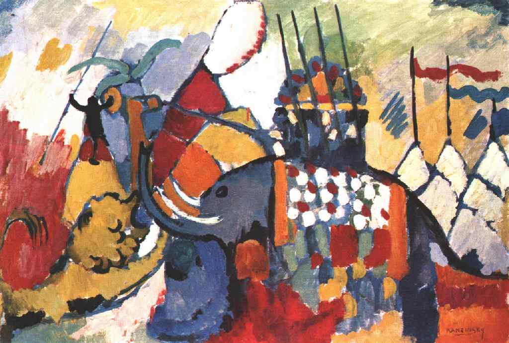 The elephant (1908) – Wassily Kandinsky Tablo