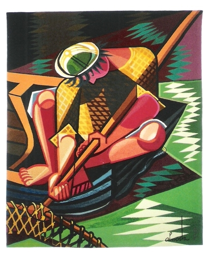 The fisherman, tapestry – José de Almada Negreiros Tablo