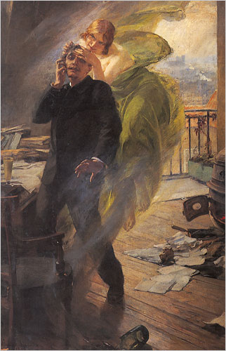 The green muse (1895) – Albert Maignan Tablo
