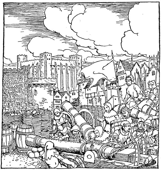 The king’s troops lay siege to Lancelot’s castle – Arthur Rackham Tablo