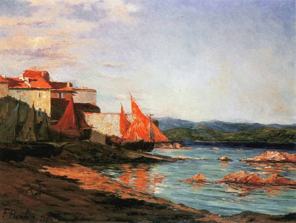 The point of the port of Saint Tropez (1900) - Francis Picabia Tablo