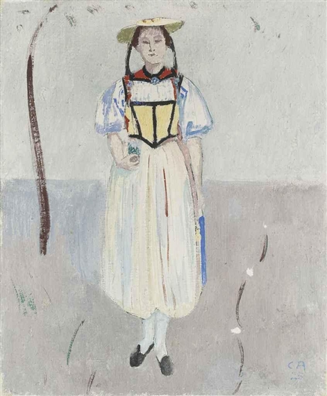 Trachtenmädchen (1925) – Cuno Amiet Tablo