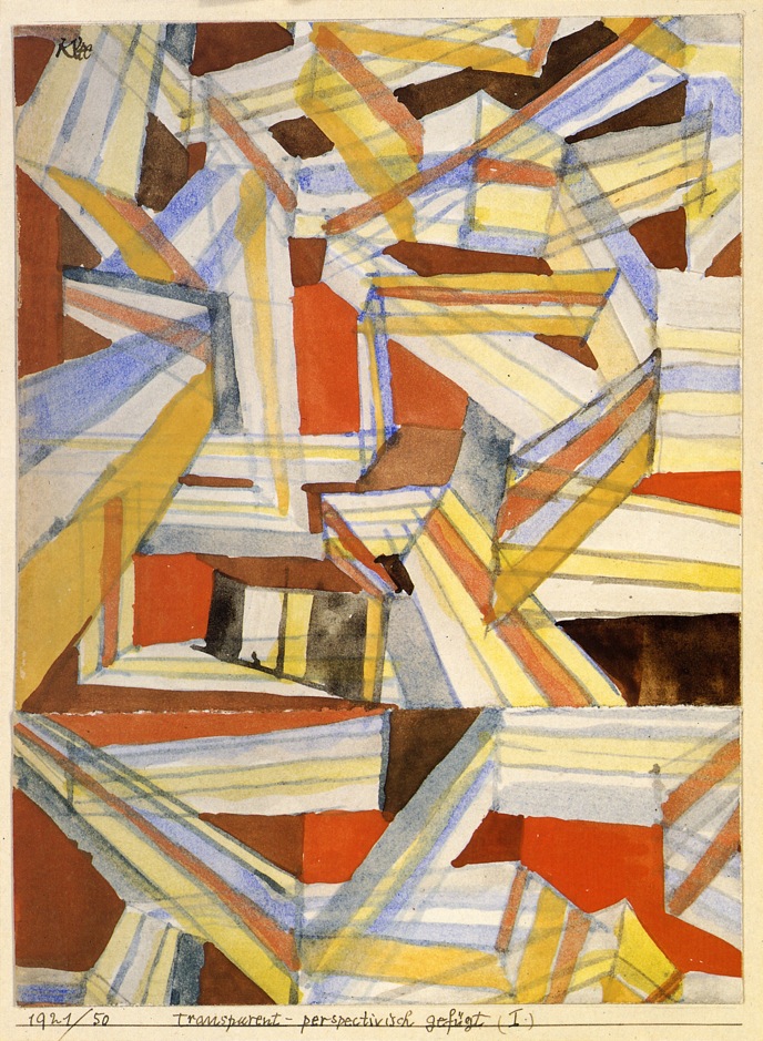 Transparent in perspective Grooved (1921) – Paul Klee Tablo