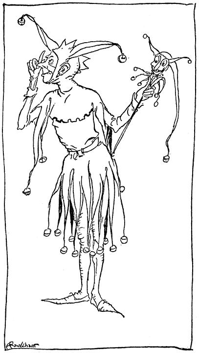 Tristan comes to Tintagel dressed as a jester – Arthur Rackham Tablo