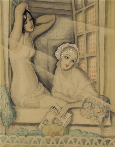 Two Women in a Window (1920) – Gerda Wegener Tablo