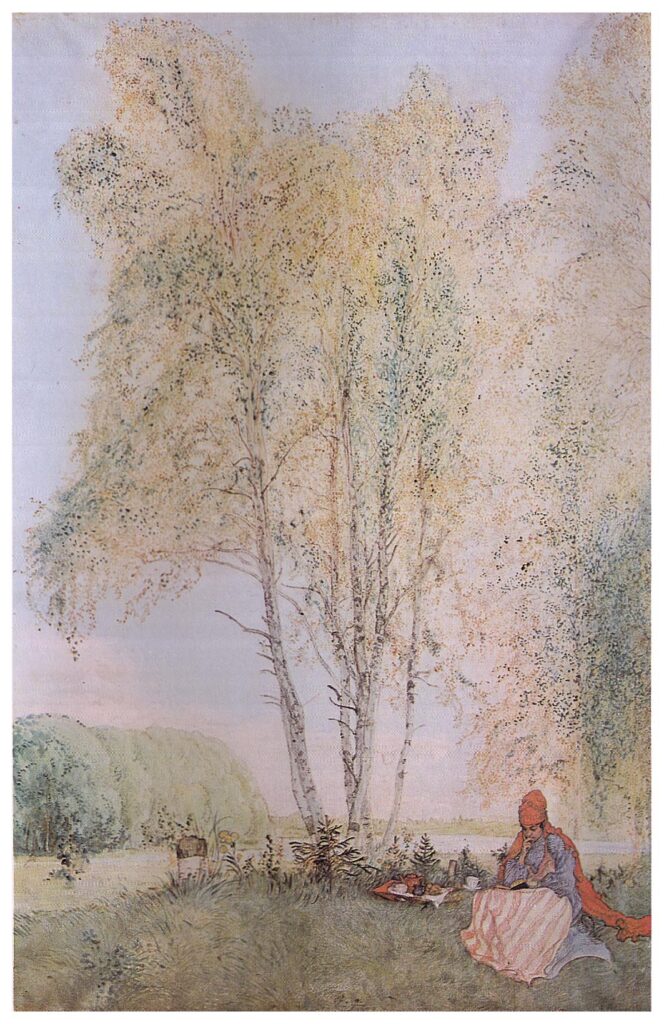 Under the Birches (1902) - Carl Larsson Tablo