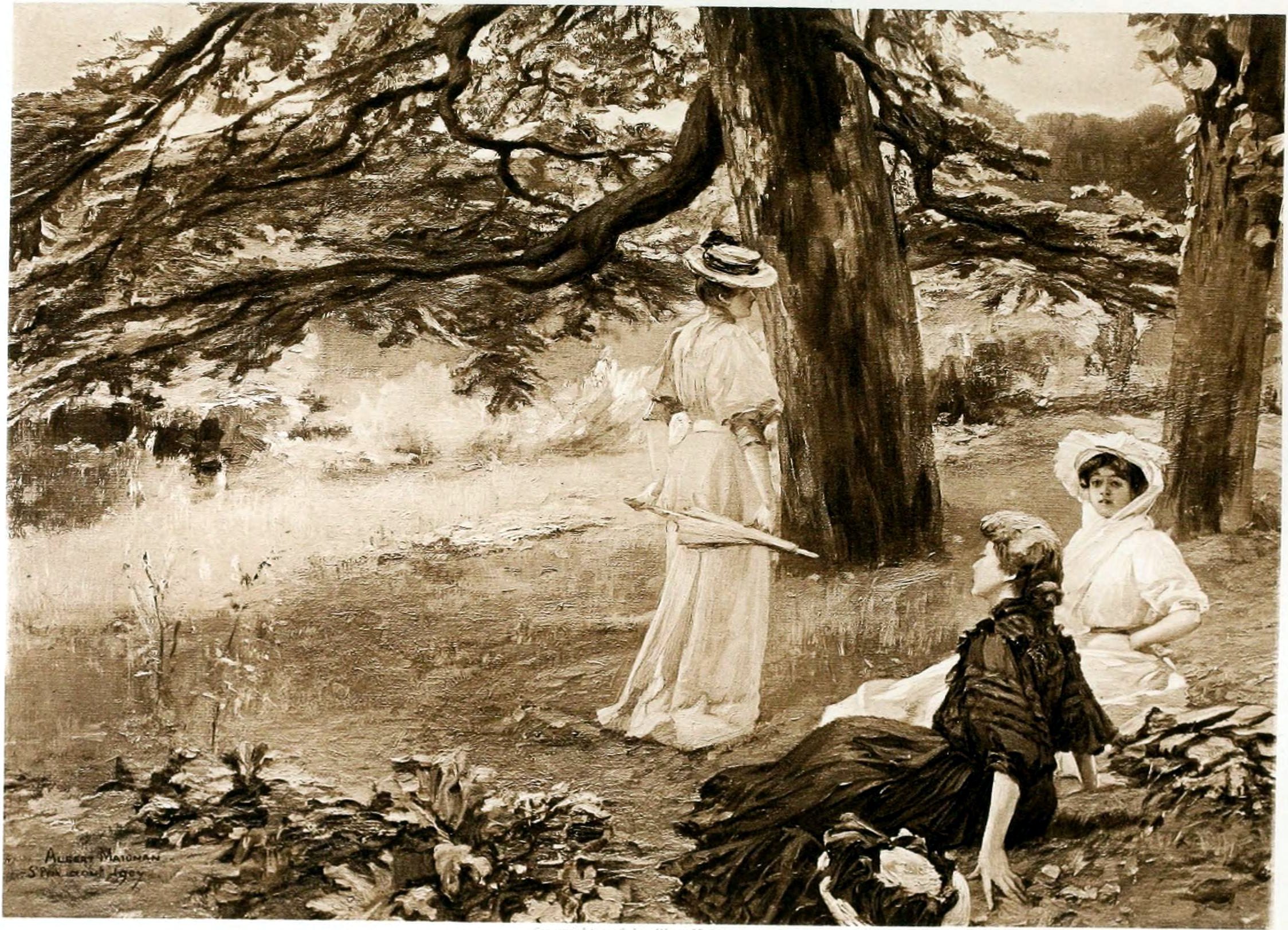 Under the Cedar (1908) - Albert Maignan Tablo kanvas tablo
