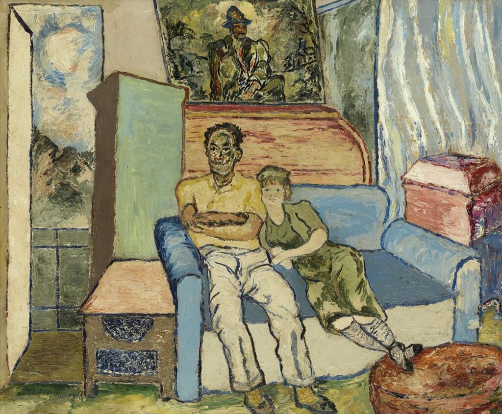Untitled (The Artist and Woman Seated) (1940) - Beauford Delaney Tablo