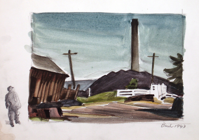 Untitled, Smoke Stack (1943) – Jack Bush Tablo