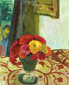 Vase mit Zinnien (1944) – Cuno Amiet Tablo