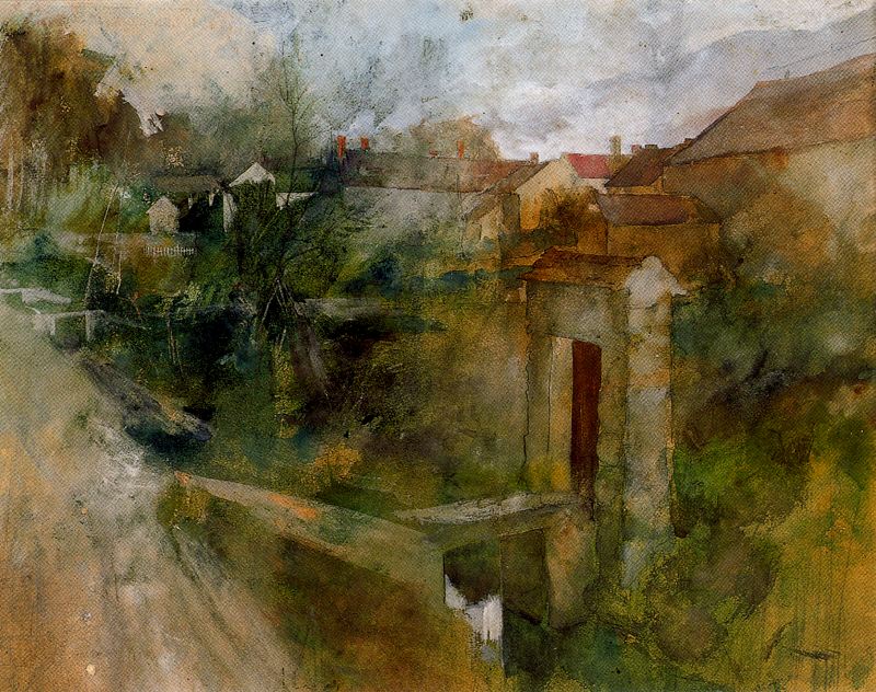 View of Montcourt (1884) – Carl Larsson Tablo