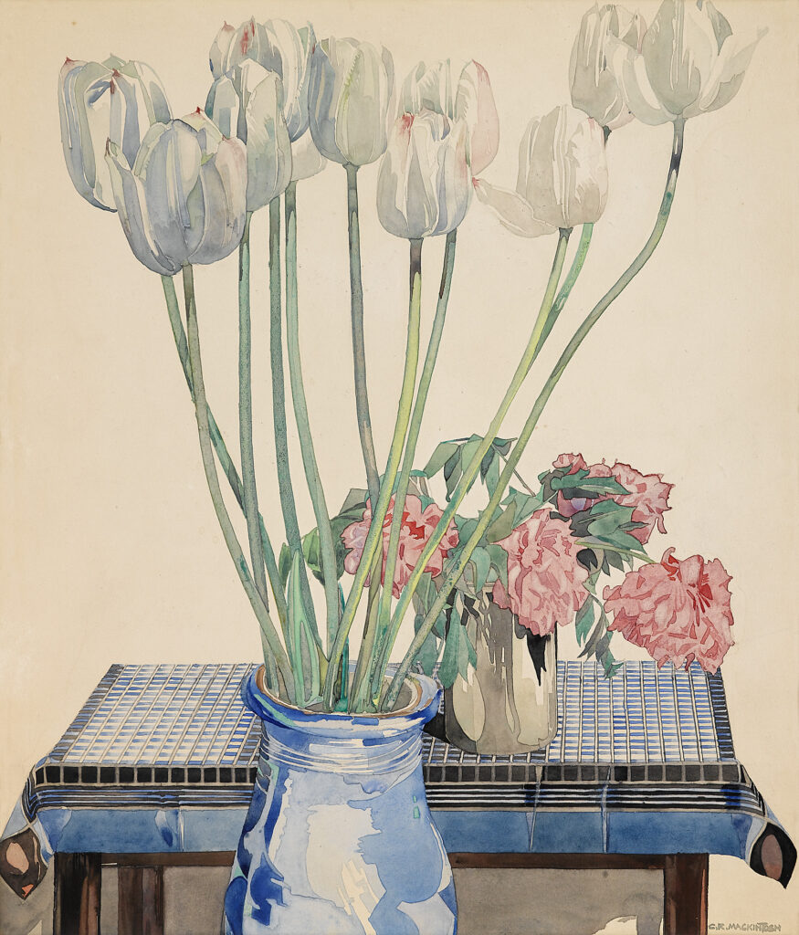 White tulips - Charles Rennie Mackintosh Tablo