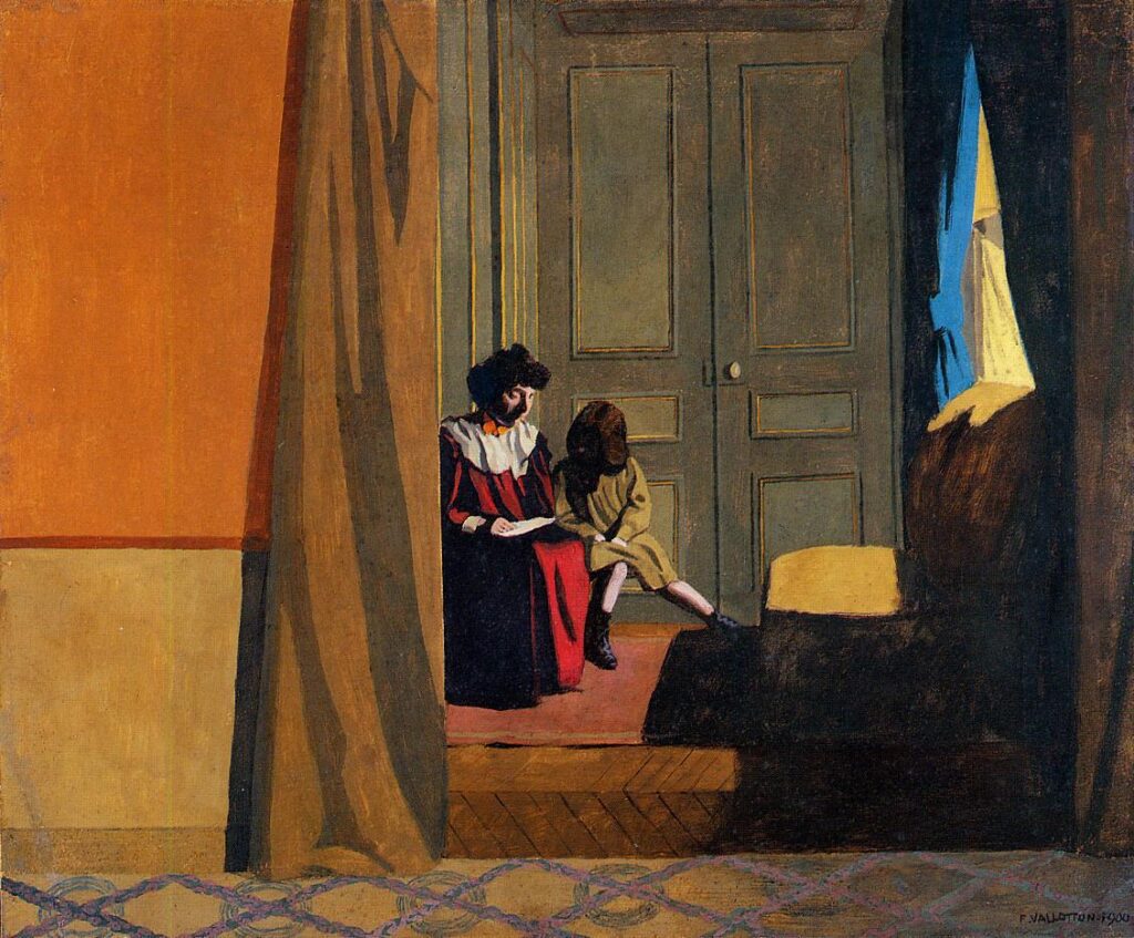 Woman Reading to a Little Girl (1900) - Félix Vallotton Tablo