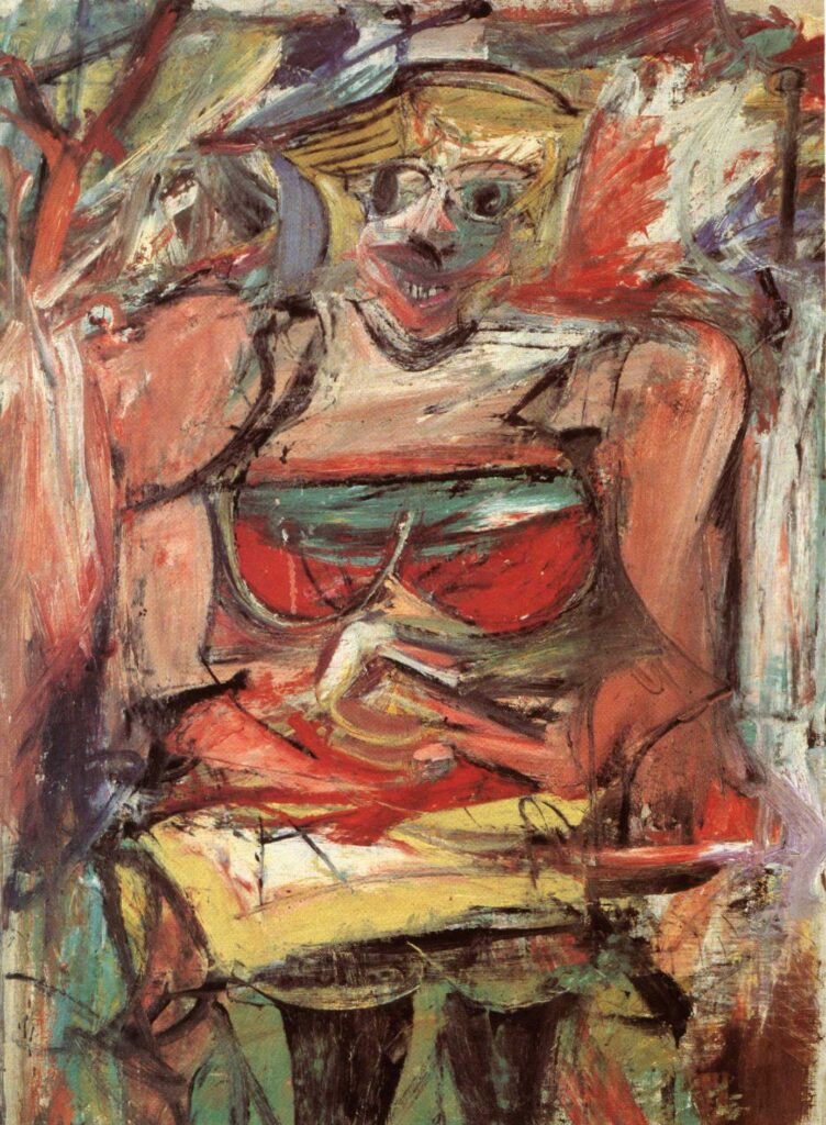 Woman V, 1952 53 (oil & charcoal on canvas) (1952) - Willem de Kooning Tablo