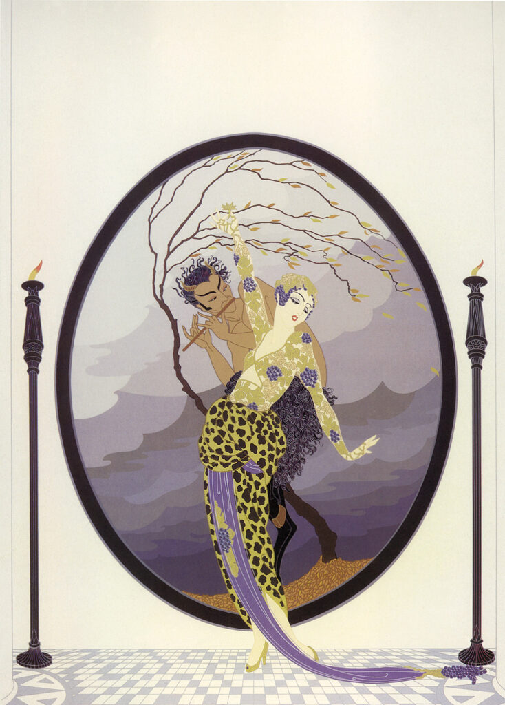 Woman and Satyr - Erté Tablo